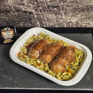 Saucisses Sangliers, Orzo et Pesto